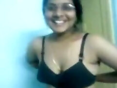 Perverted Indian chubby dark haired housewife flashes her saggy boobies