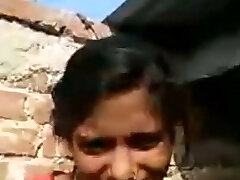 Desi village girl outdoor finger-tickling
