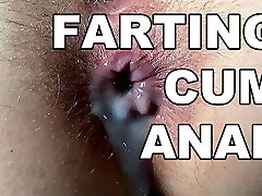 FARTING CUM ANAL. SQUIRTING Hairy ANAL ORGASM. FART Brown Sphincter CLOSE UP CREAMPIE.