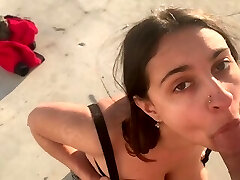 Public Face fucking busty Indian in Malibu and swallows jizm — IG: @haileyrose.baby