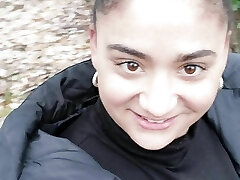 Roadside brunette will jerk and fuck her pussy