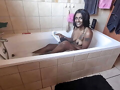 Indian goddess taking a hot steamy bath