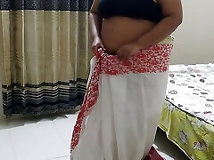Desi 55-Year-Aged (Maa) Was Wearing Saree At Guest Room When Her (Beta) Came And Chudai Jabardasti - Hindi Lovemaking
