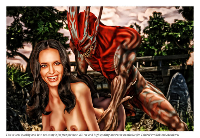 Angelina Jolie, Jennifer Aniston and Megan Fox fucked by repulsive alien  monsters