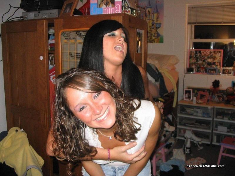 Lesbians Grabbing Boobs - Lesbian lovers grabbing each other's tits