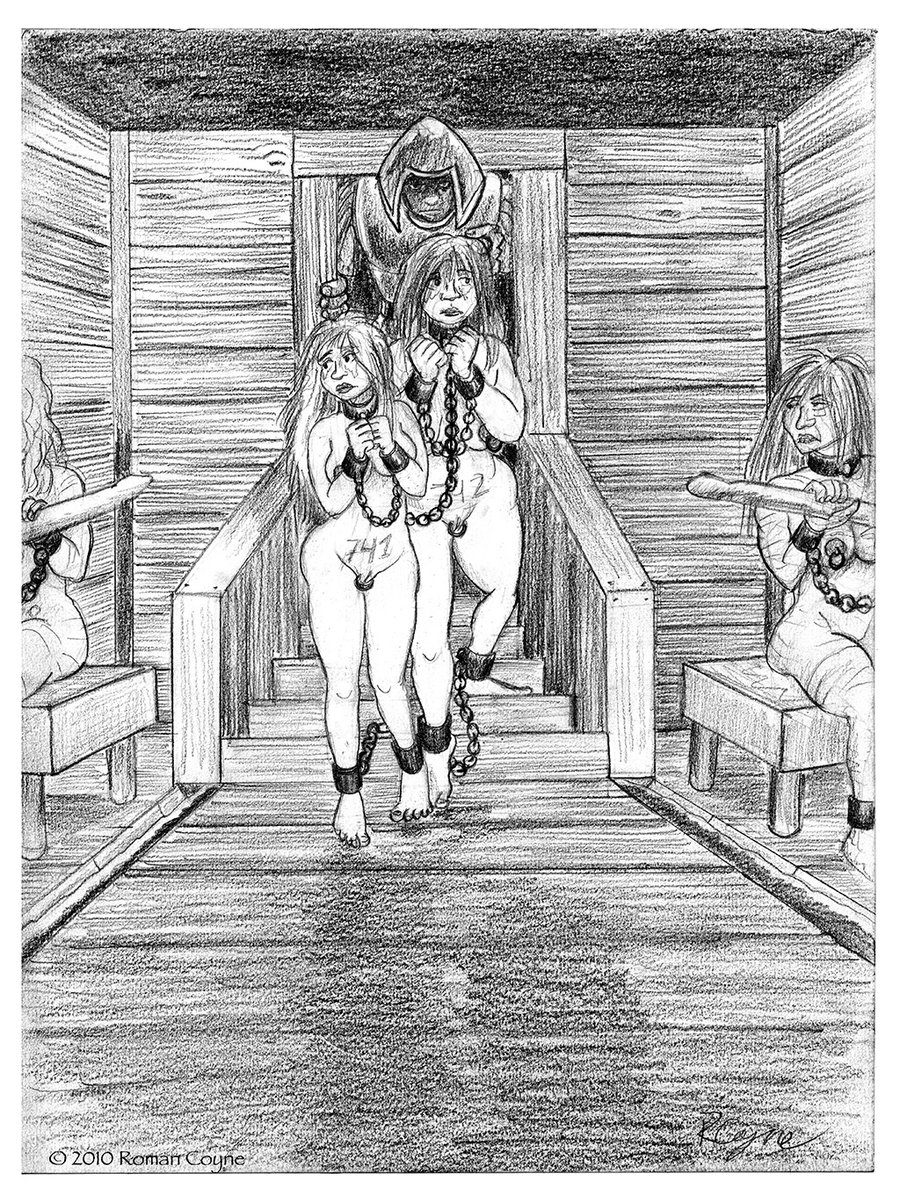 In erotic pencil drawings Roman Coyne tells the story of slave women abused.