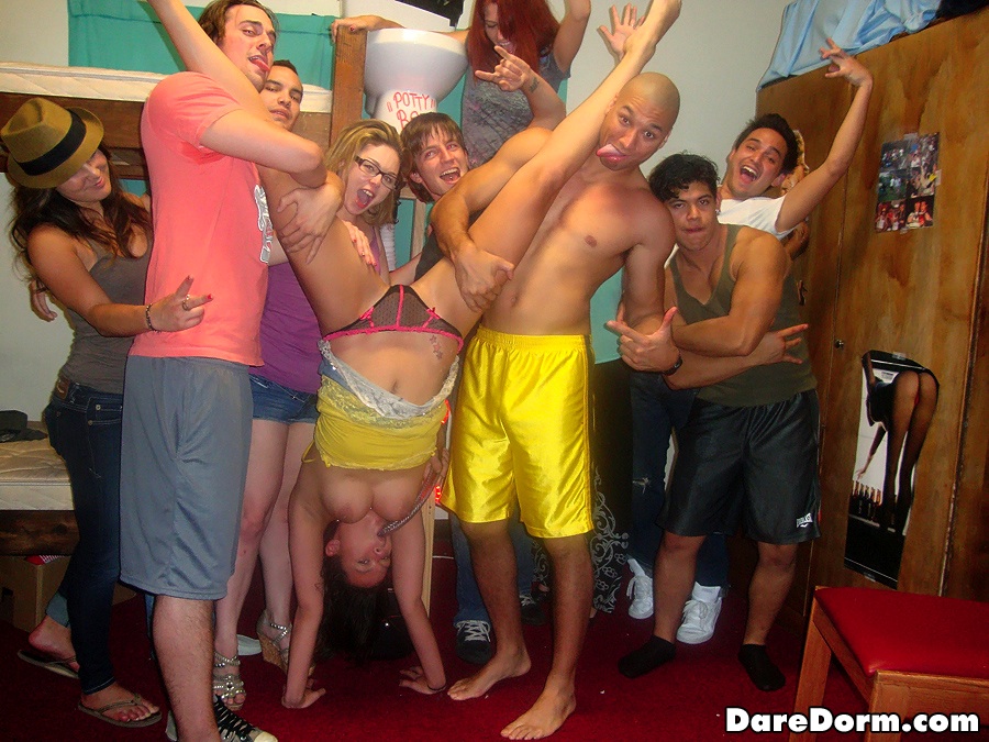 Super hot horny college teens get fucked hard real college dorm room party and sex pics pic