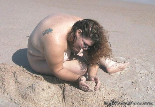 Bbw naked on a beach