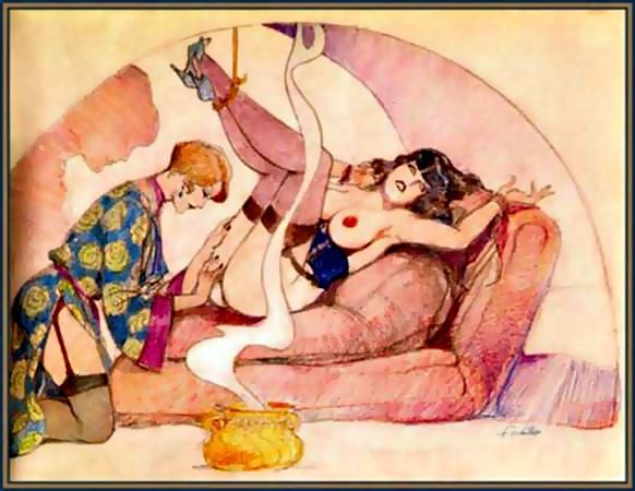 582px x 450px - Retro sex art of lesbian submission and domination