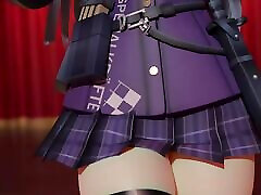 szkolna nastolatka z dużym tyłkiem tańczy w seksownych rajstopach-pokazuje cipkę 3d hentai