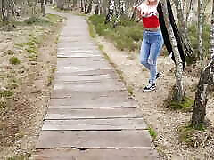 Risky jackie ex boss In The Woods With Blonde Babe! REAL OUTDOOR! Litclit69