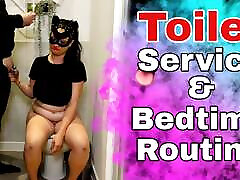 Femdom Toilet Slave Training Bedtime Routine Bondage favorite ejant Mistress Real Amateur Couple Milf Stepmom