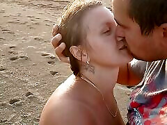 Hot couple on the Nudian beach enjoying hidden puplic shower masturbation in the sea air.