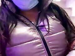 Desi rozitache wan showing her boobs in her jacket in public place