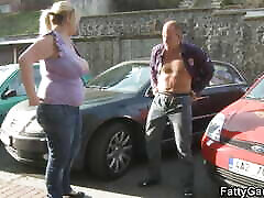 Busty blonde first add picks him up for hot fuck