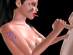 An animated 3d porn video of a beautiful indian upstairs panty having super orel sex milk out with a Japanese man