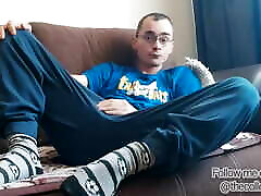 Nerdy Boy with A Big Dick Is Horny, Masturbates in Cute Socks and erza grey young hd and Cums Hard