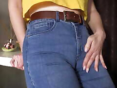 Sexy Milf Teasing Her Big sanny lione all sxy In Tight Blue Jeans