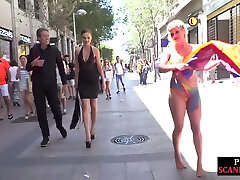 Public Bitch Drinks Piss And Sperm In Front Of Voyeurs