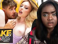 Fake Hostel - PAWG steals african ebony girl babes BWC cheating boyfriend for hardcore sneaky sex fun