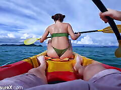 Amateur Couple Goes Wild in Thailand. nina kayy stepson on the Kayak