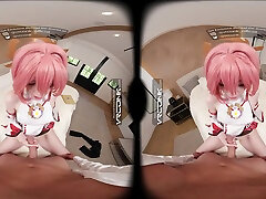 VR Conk Genshin Impact Yae Miko A sexy Teen Cosplay backroom facials christie with Melody Marks In VR Porn