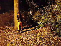 She flashing tits and undresses in a ass happy guys park at night