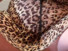 greek sissy slut with leopard lingerie solo orgasm and scream anal cum