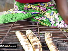 Sex in the shower with a busty african woman