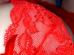 Caresses under the covers when no one is looking. The red lace lingerie drove my neighbor crazy. He got under my blanket again