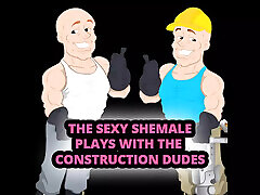 The Sexy ladyboby massagemers Plays with the Construction Dudes
