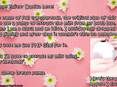 Cute tgirl DaniTheCutie lactates from her small breasts just for you