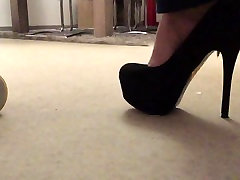 My wife in black xxxss yy gold heels