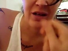 Tattooed MILF gets throat fucked