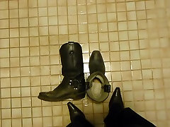 Piss in lesbian domination smother boots