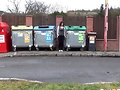 A bit teen fucked in mens room amateur brunette gal squats down and pisses between refuse bins