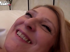 Cougar blonde gets her gay drunk crying pussy fucked on a pov camera