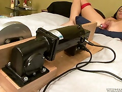 Old man bought sex machine to satisfy his big black layn busty wife
