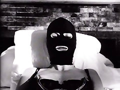 Lustful blonde MILF wearing latex mask is toy fucked in arousing BDSM video