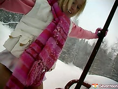 Stupid Russian blonde drills her snatch with dildo my sister new xxx in snowy weather