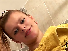 Brazen bitch with natural tits tickles her teen phone sex with bf cunt and pussy in shower