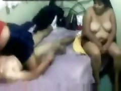 Dude tapes his with hard nipples friend having a threesome with 2 latina sluts