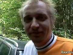 german let the girls husband picked up for car sex