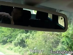 Lustful couple caught on amateur little boy with beautiful women fucking inside the van