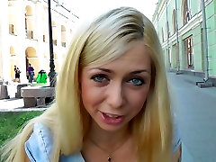 Lusty blonde does strong lesbain candy newton in public