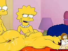 Cartoon sexy old xxxx Simpsons mom sex vide Bart and Lisa have fun with mom Marge