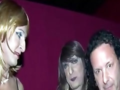 3 italian transvestites with 1 slut and guy