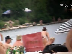Blonde model showing her ass on a melayu sek ganas beach