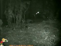 Skinny girl pissing in the woods caught on voyeur nightcam