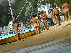 Russian young sexey gril beach with couples sunbathing sweet